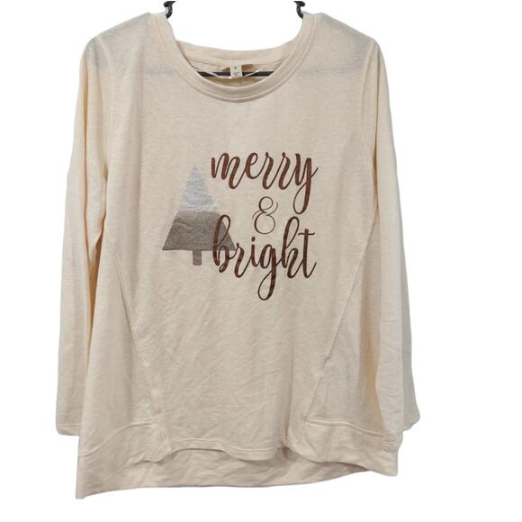 NWT Style & Co Women's Metallic Graphic Sweatshirt Size M - Picture 2 of 6